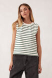 Sporty Terry Top, PINE GREEN STRIPE - alternate image 4