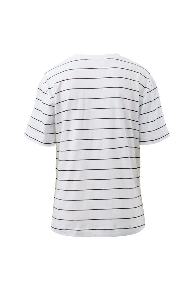 Stevie Slouchy Tee, WHITE/PHANTOM STRIPE