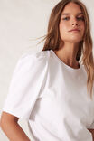 Pleat Sleeve Tee, WHITE - alternate image 5