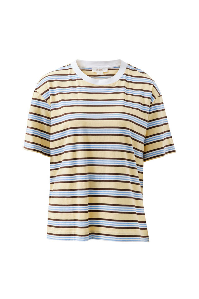 Stevie Slouchy Tee, NEW BUTTER BRUNETTE STRIPE