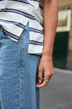 Stevie Slouchy Tee, MILK/HERITAGE NAVY STRIPE - example image 5