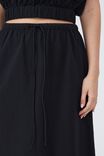 Bias Midi Skirt In Organic Cotton Linen Blend, BLACK - alternate image 4
