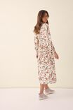 V Neck Waist Detail Dress In Lenzing™ Viscose, TRAILING FLORAL - alternate image 3
