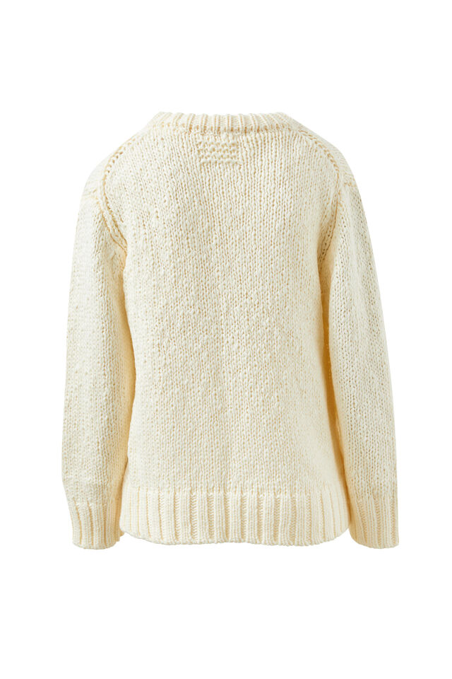 Sage Chunky Knit Crew, MARSHMALLOW