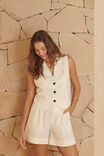 Collared Vest, WHITE LINEN COTTON BLEND - alternate image 3