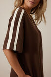 Charlotte Midi Terry Dress, CHOCOLATE SIDE STRIPE - alternate image 5