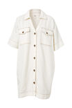 Boxy Shirt Dress, FRESH ECRU TWILL - alternate image 2