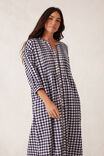 Crinkle Midi Dress, NAVY WHITE GINGHAM - alternate image 6