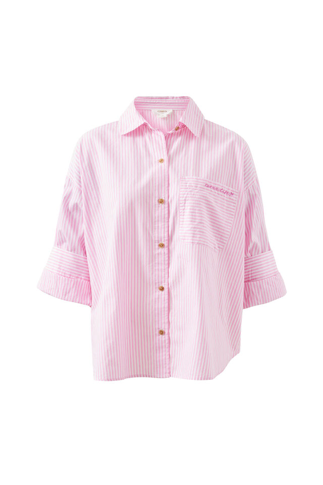 Miya Shirt, PINK STRIPE CERES HOTEL