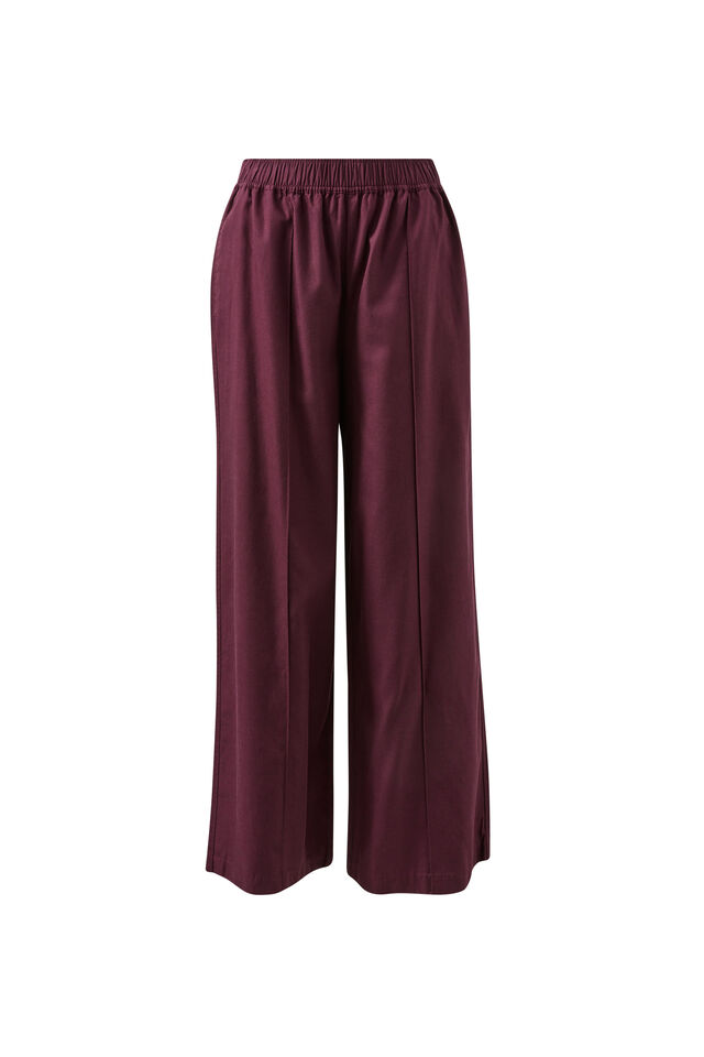 Izzie Pinstitch Pant, BURGUNDY