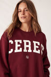 Isla Oversized Slouchy Crew, BURGUNDY HERITAGE LOGO - alternate image 4