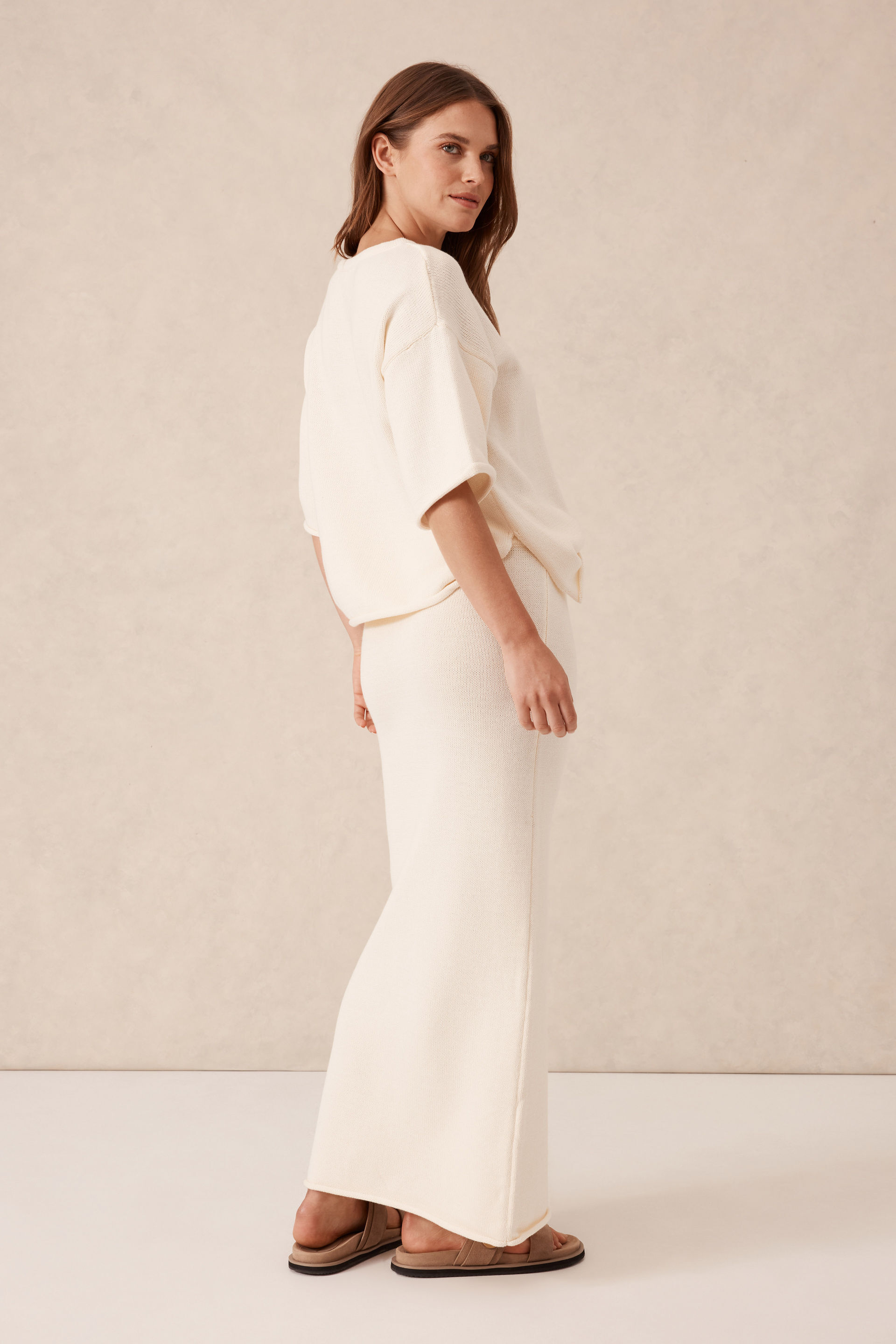 Eggshell white maxi skirt sales