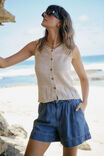 Button Through Knit Vest, ECRU - alternate image 1