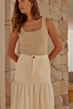 Tiered Midi Skirt, FRESH ECRU TWILL - alternate image 3