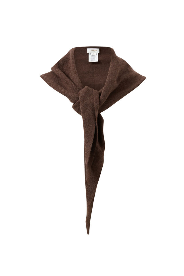 Sully Triangle Knit Scarf, CHOCOLATE