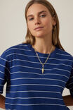 Stevie Slouchy Tee, PRUSSIAN BLUE/MILK STRIPE - alternate image 3