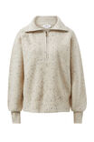 Slouchy Zip Knit, CREAM NEP - alternate image 2
