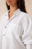 Oversized Poplin Shirt, WHITE ORGANIC COTTON - alternate image 5
