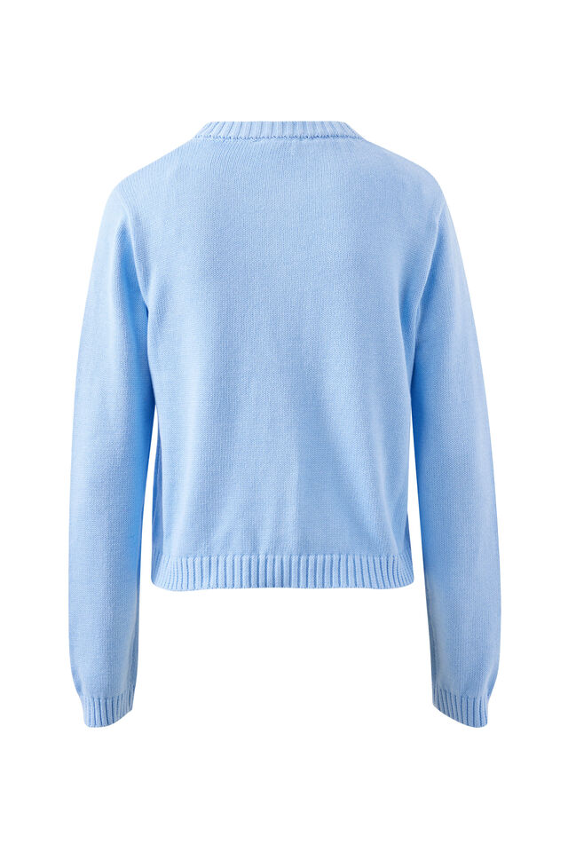 Nelly Long Sleeve Knit Cardi, CHINA BLUE