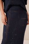 Square Knit Midi Skirt, NEW NAVY - alternate image 5