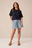 Square Knit Boxy Tee, NEW NAVY - alternate image 6