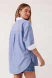 Peta Oversized Shirt, BLUE STRIPE WHITE COLLAR ORGANIC COTTON - alternate image 3