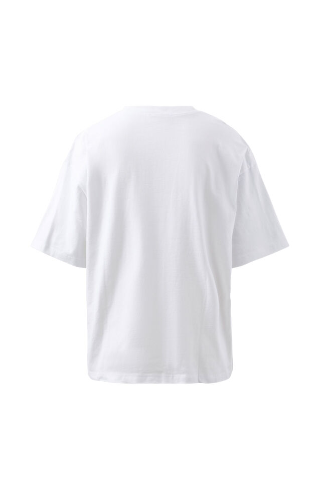 Tully Boyfriend Tee, WHITE/CERES SCRIPT POMEGRANATE EMBROIDERY