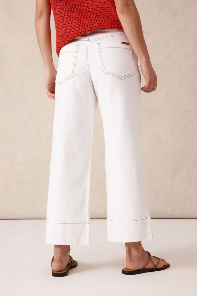 Jude Wide Leg Crop Jean, FRESH ECRU