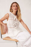 Sleeveless Tie Top, WHITE - alternate image 6