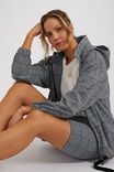 Zip Through Hooded Jacket In Rescued Check, CHARCOAL CHECK - alternate image 2