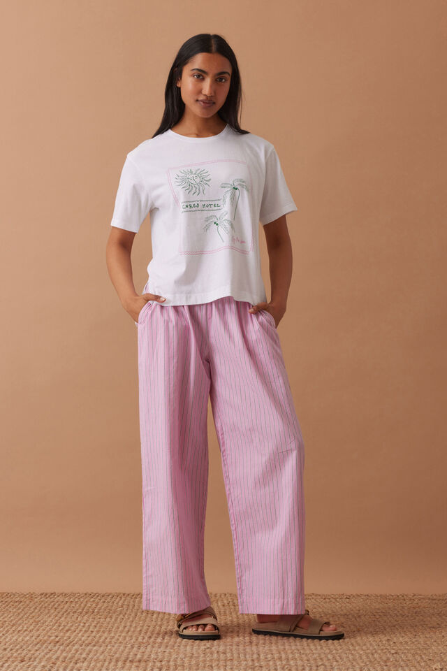 The Lounge Pant, HIBISCUS PINK TRIPLE STRIPE