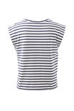 Extended Shoulder Tee, WHITE/FRENCH NAVY STRIPE - alternate image 3
