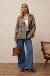 Lexi Short Trench, BROWN CHECK - example image 5