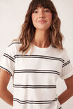 Stevie Slouchy Split Hem Tee, VANILLA/PHANTOM DOUBLE STRIPE - alternate image 4
