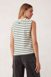 Sporty Terry Top, PINE GREEN STRIPE - alternate image 3