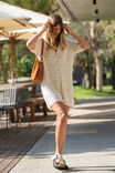 Square Knit Mini Dress, ECRU - alternate image 1