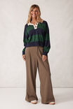 Long Sleeve Rugby Knit, PINE GREEN/NEW NAVY STRIPE - alternate image 5