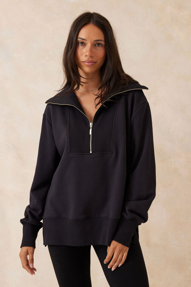 Isabella Half Zip Sweat, PHANTOM