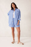 Peta Oversized Shirt, OXFORD BLUE WHITE TWIN STRIPE - alternate image 5