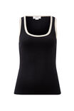 Contour Rib Scoop Tank, BLACK/OATMEAL MARLE BIND - alternate image 2