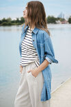 Maeve Longline Panelled Denim Shirt, MID VINTAGE BLUE - alternate image 6