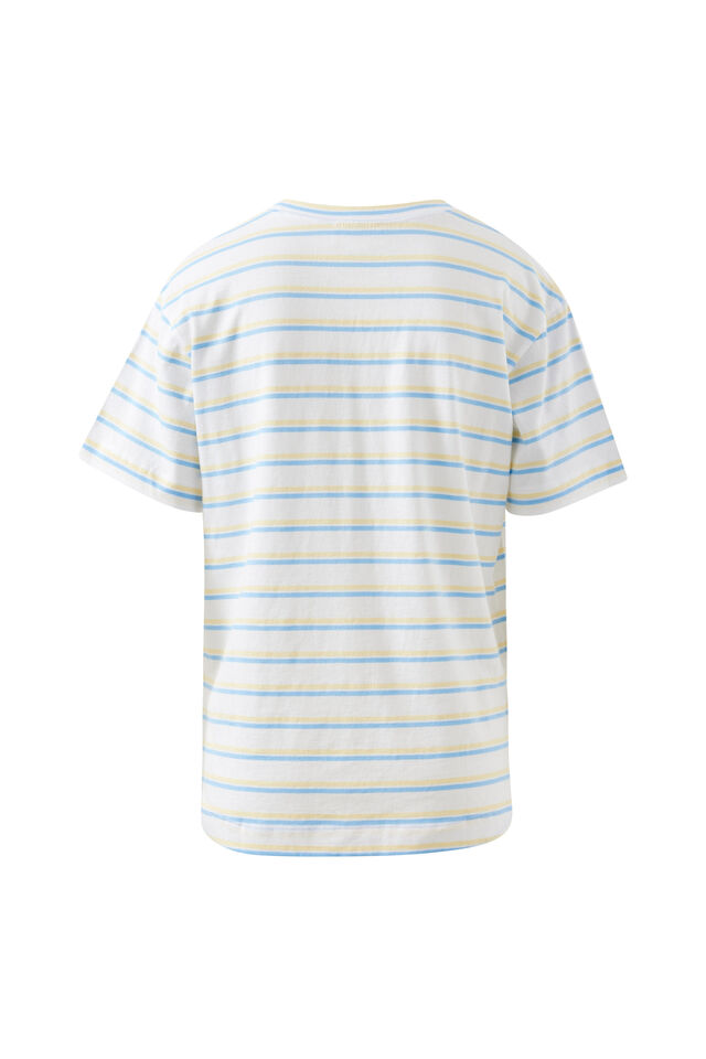 Stevie Slouchy Tee, POWDER BLUE/SUNNY YELLOW STRIPE