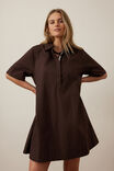 Tilly Mini Swing Dress, CHOCOLATE - alternate image 1