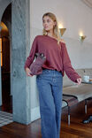 Liza Drapey Soft Knit, WASHED BURGUNDY - alternate image 1