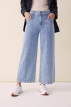 Wide Leg Seamed Jean With Recycled Cotton, VINTAGE BLUE - alternate image 5