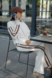 Sasha Sporty Slouchy Crew, BUFF CHOCOLATE SIDE STRIPE - example image 5