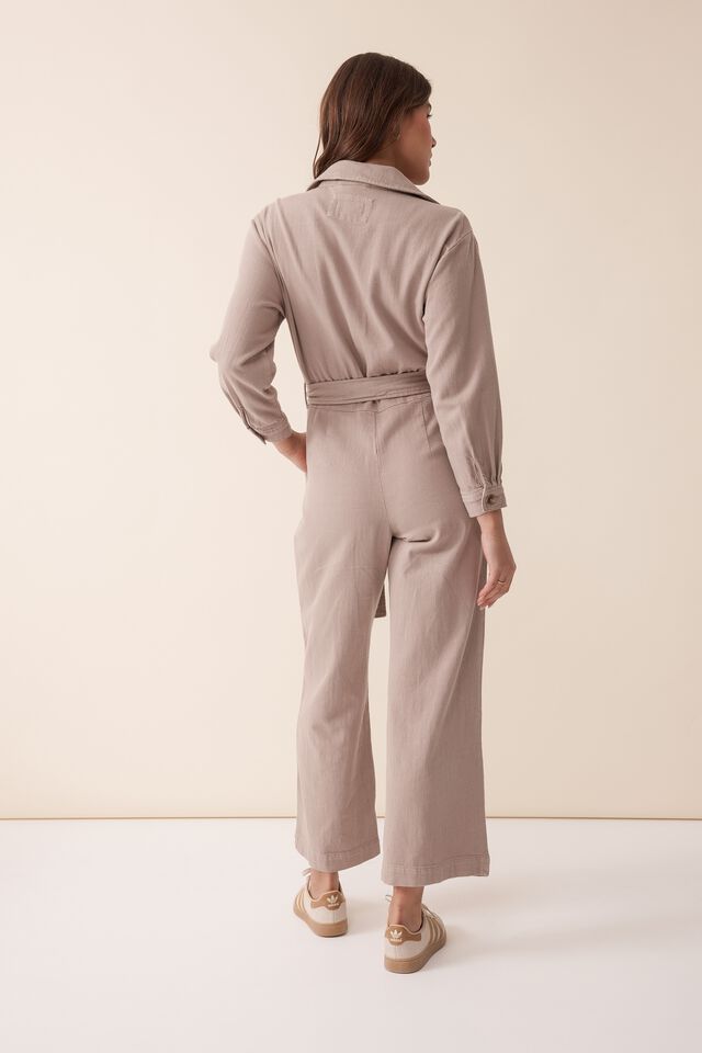Jumpsuit With Organic Cotton Jf, WARM TAUPE