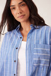 Peta Oversized Shirt, OXFORD BLUE WHITE TWIN STRIPE - alternate image 4
