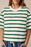 Boxy Terry Tee, WHITE WINTER GREEN STRIPE - alternate image 6