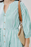 Crinkle Midi Dress, GRASS GREEN WHITE STRIPE - alternate image 4